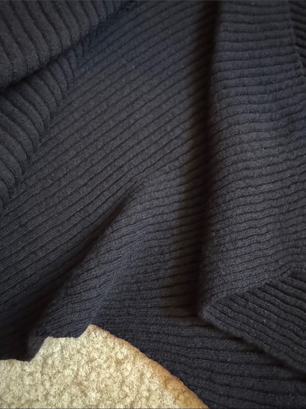 EILEEN FISHER - Black Ribbed Open-Front Cardigan - Size Large - Picture 7 of 12